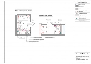 приклад дизайн-проекту: план розгорток ванної кімнати та санвузла
